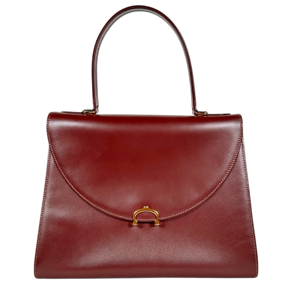 CARTIER Must Line Leather Top Handle Bag in Bordeaux - Picture 1 of 16